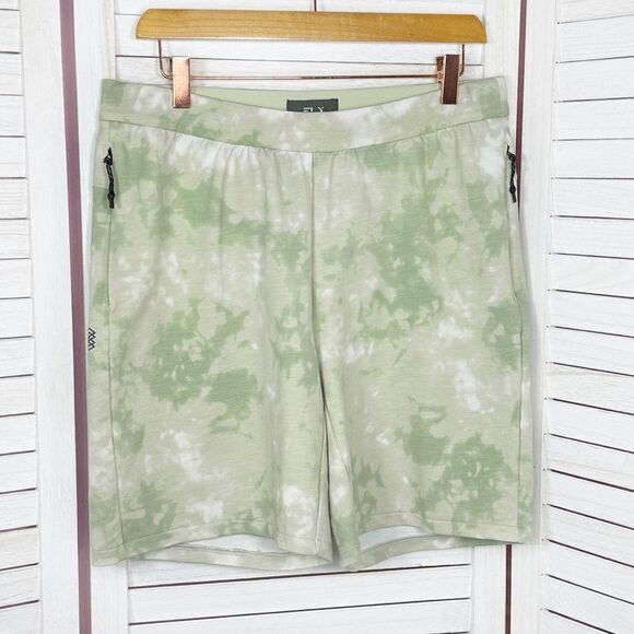 FLX Tie Dye Knit Leisure Shorts Sage Mint Green Medium - Picture 1 of 11